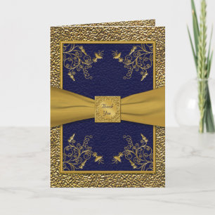 Marine majestueuse et Carte de remerciements d'or