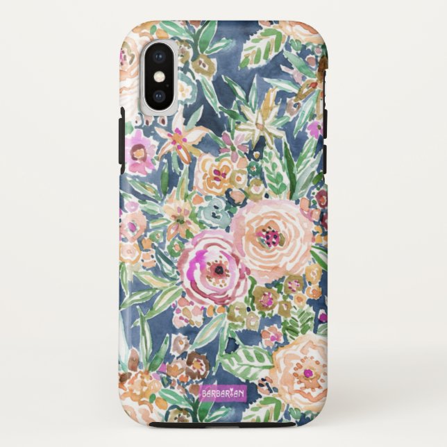Marine MAUI-DENKRICHTUNG buntes tropisches Blumen Case-Mate iPhone Hülle (Rückseite)