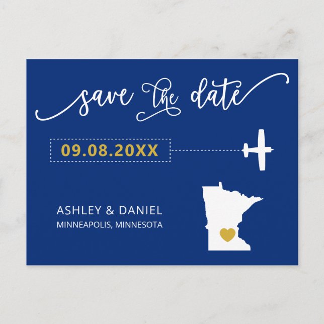 Marine Minnesota Mariage Enregistrer la carte de d (Devant)
