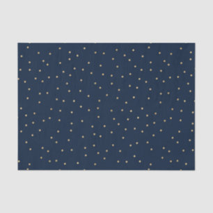 Marine mit Goldpolka-Punkten Seidenpapier