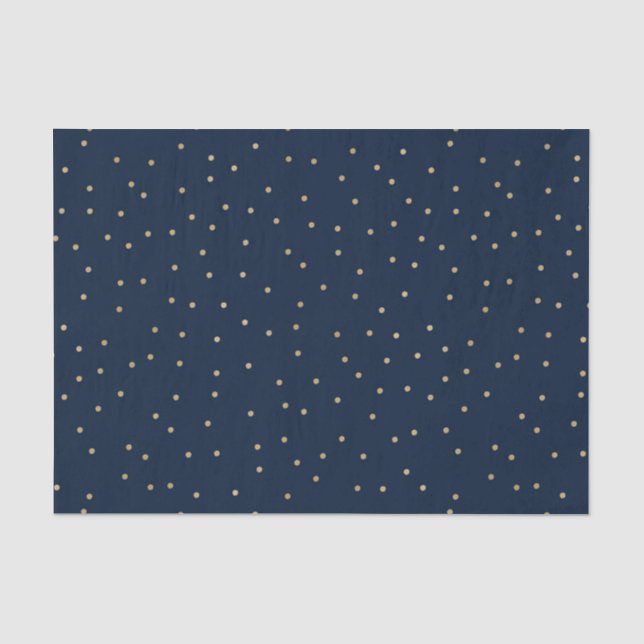 Marine mit Goldpolka-Punkten Seidenpapier (Vorderseite)