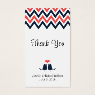 Marine moderne et Coral Chevron & Lovebirds Mariag