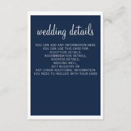 Marine Moderne Mariage Détails Cartes de boîtier