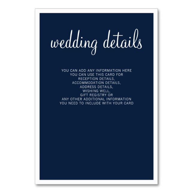 Marine Moderne Mariage Détails Cartes de boîtier (Par défaut)