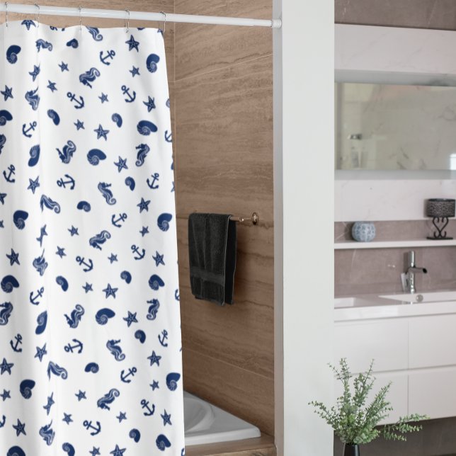 Marine Motif mit Seepferden Duschvorhang (Von Creator hochgeladen)