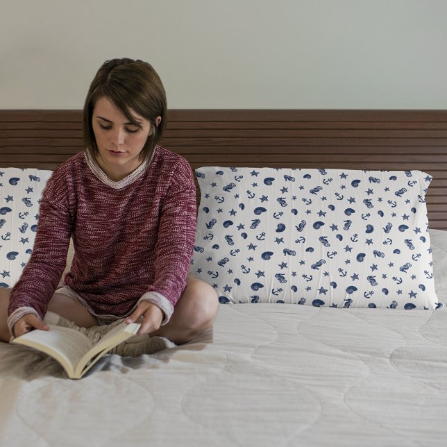 Marine Motif mit Seepferden Kissenbezug (Von Creator hochgeladen)