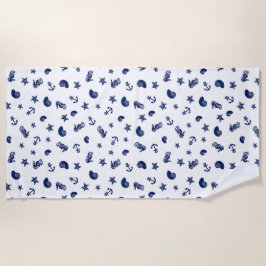 Marine Motif mit Seepferden Strandtuch