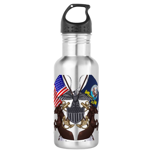 Marine-Mustang Trinkflasche (Vorderseite)