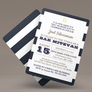 Marine Nautical Bar Mitzvah Invitation