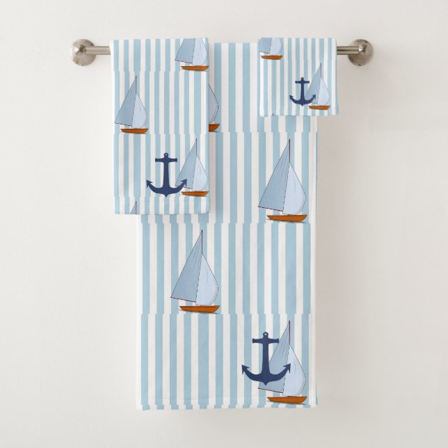 Marine Nautique voilier Blancs et Bleus (En situation)