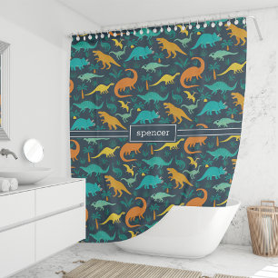 Marine   Niedlich farbige Dinosaurier Muster Kids  Duschvorhang