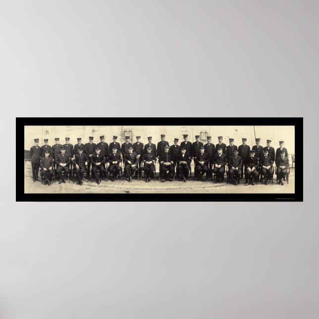 Marine Officers an Bord des WWI-Fotos 1918 Poster (Vorne)