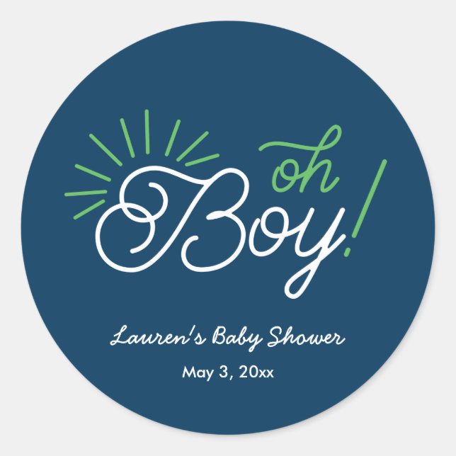 Marine oh ! Autocollants de baby shower (Devant)