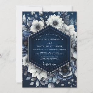 Marine opulente florale Hochzeitsromantik Einladung