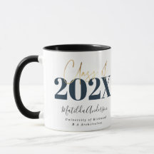 marine or graduation élégant écriture moderne mug