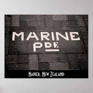 Marine Parade, Napier, Neuseeland Poster