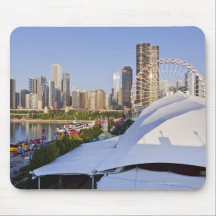 Marine-Pier und im Stadtzentrum gelegenes Chicago Mousepad
