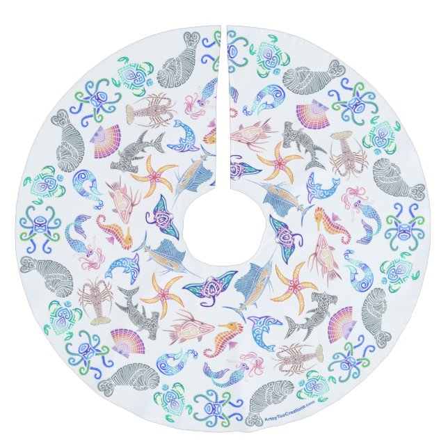 Marine Polyester Weihnachtsbaumdecke (Vorderseite)