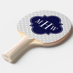 Marine Quatrefoil 3 lt-graues weißes Tupfen Tischtennis Schläger
