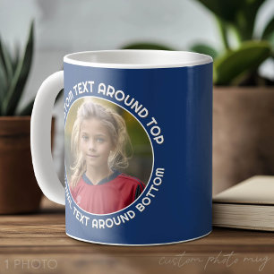 Marine Rand mit Foto und Text um einen Kreis Kaffeetasse