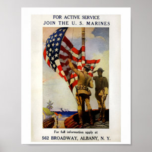 Marine Rekrutierungsflaggenposter Poster