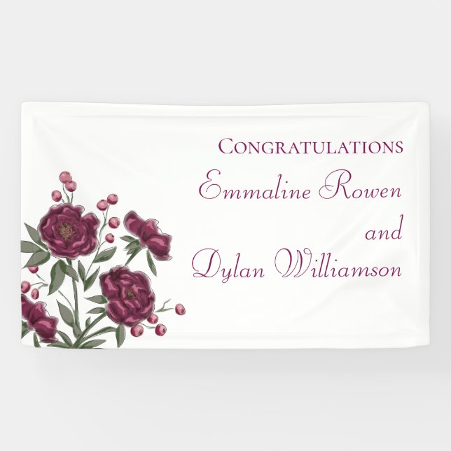 Marine-Rosa-Hochzeit Banner (Horizontal)
