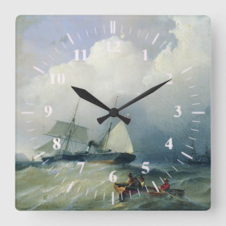 Marine-Schlachtuhr Quadratische Wanduhr