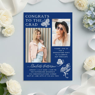 Marine Schmetterling Foto Abschlussfeier Acryleinladungen