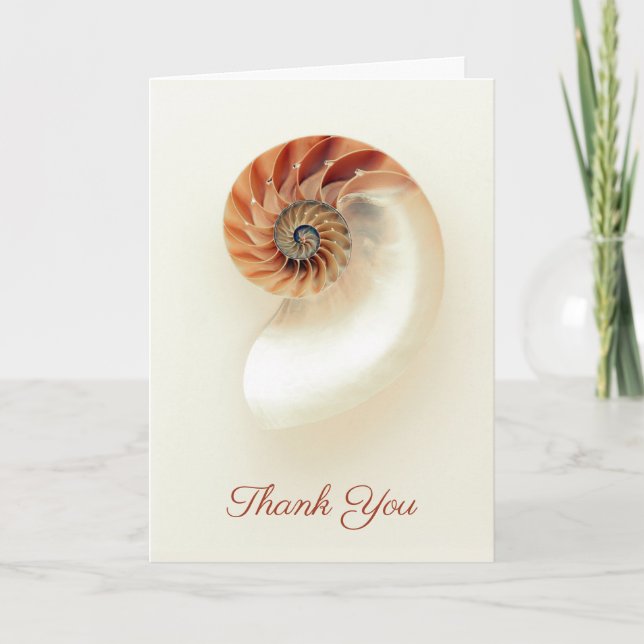 Marine Seashell Danke Personalisiert Minimalistisc Karte (Vorderseite)