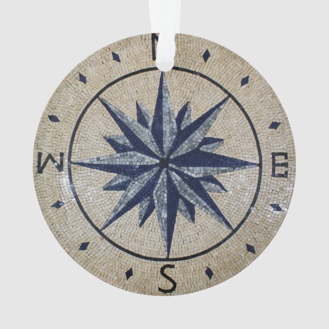 Marine-Seekompass-Norden-Südostwestmarmor Ornament (Rückseite)