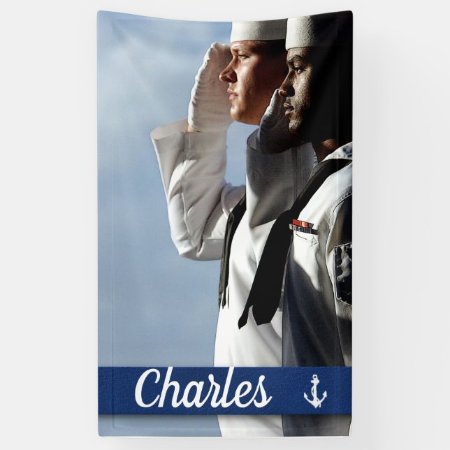 Marine-Seeleute personalisiert Banner (Vertikal)