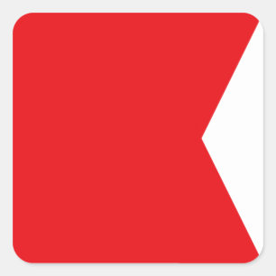 Marine Signalflagge: Buchstabe "B" (Bravo) Quadratischer Aufkleber