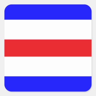 Marine Signalflagge: Buchstabe "C" Charlie Quadratischer Aufkleber