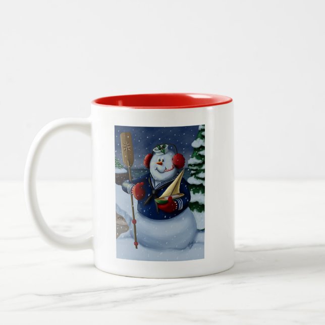 Marine Snowman Fête Mug (Gauche)