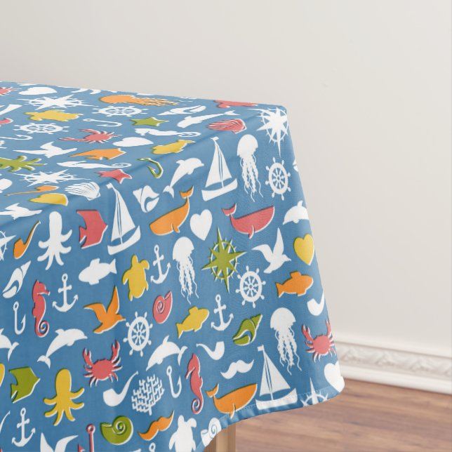 Marine Symbole Muster Tischdecke (Beispiel)