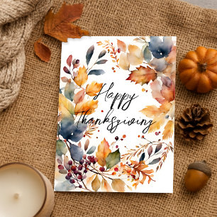 Marine Terrakotta Aquarell Herbst Thanksgiving Postkarte