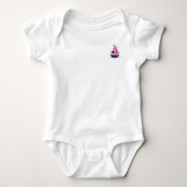 Marine Theme Girly Sailboat Pink Polka Dot Sail Baby Strampler
