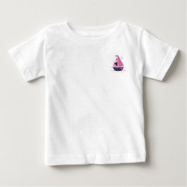 Marine Theme Girly Sailboat Pink Polka Dot Sail Baby T-shirt