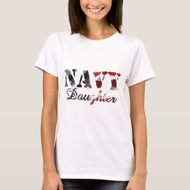 Marine-Tochter-amerikanische Flagge T-Shirt (Vorderseite)