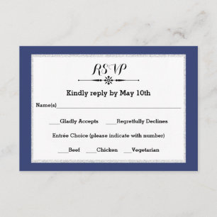 Marine-u. Imitat-Glitzer-Rahmen UAWG Wartekarte RSVP Karte