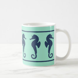 Marine und Aqua Sea Pferde Kaffeetasse