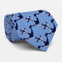 Marine und blauer Seeanker mit Seil