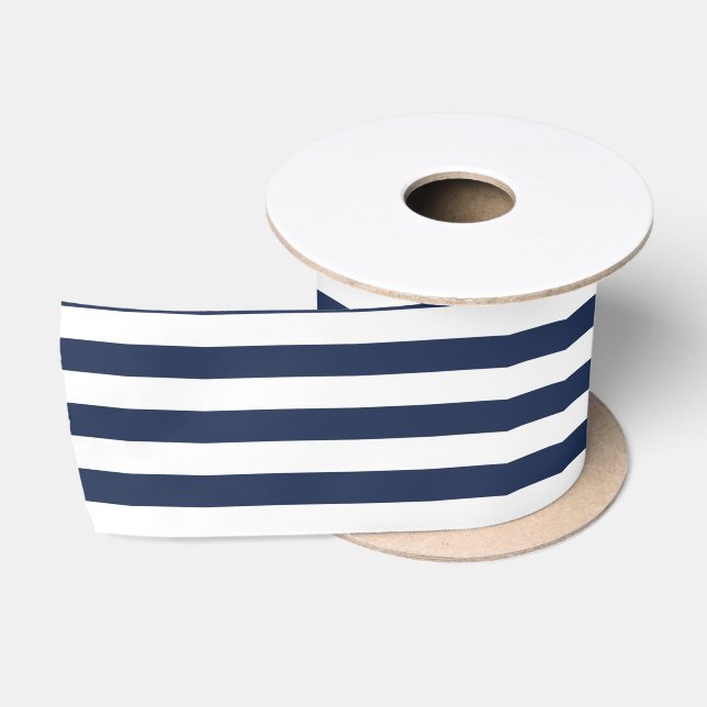 Marine und Blue Stripes Holiday Satin Ribbon Satinband (Spule)