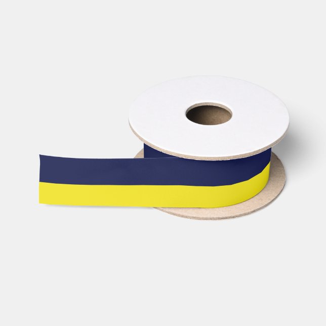 Marine und Gelb-Mais Striped Satinband (Spule)