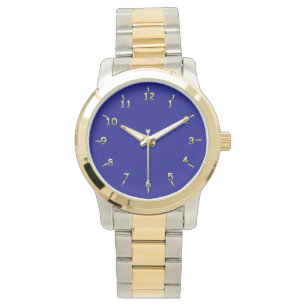Marine und Gold Armbanduhr