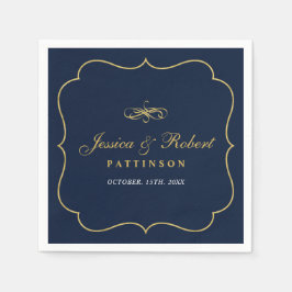 Marine und Gold | Elegante klassische Hochzeit Nap Serviette