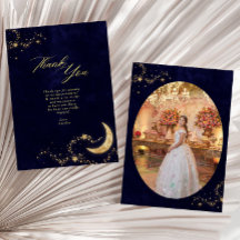 Marine und Gold unter dem Sternenquinceñera-Foto