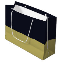Marine-und Goldgeschenk-Tasche - groß, glatt
