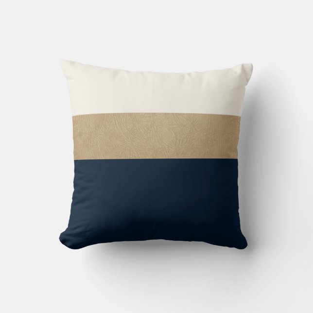Marine- und Imitatgoldleder Kissen (Vorderseite)