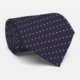 Marine und Korallen-Polka-Punkt-Muster-Krawatte, Krawatte
